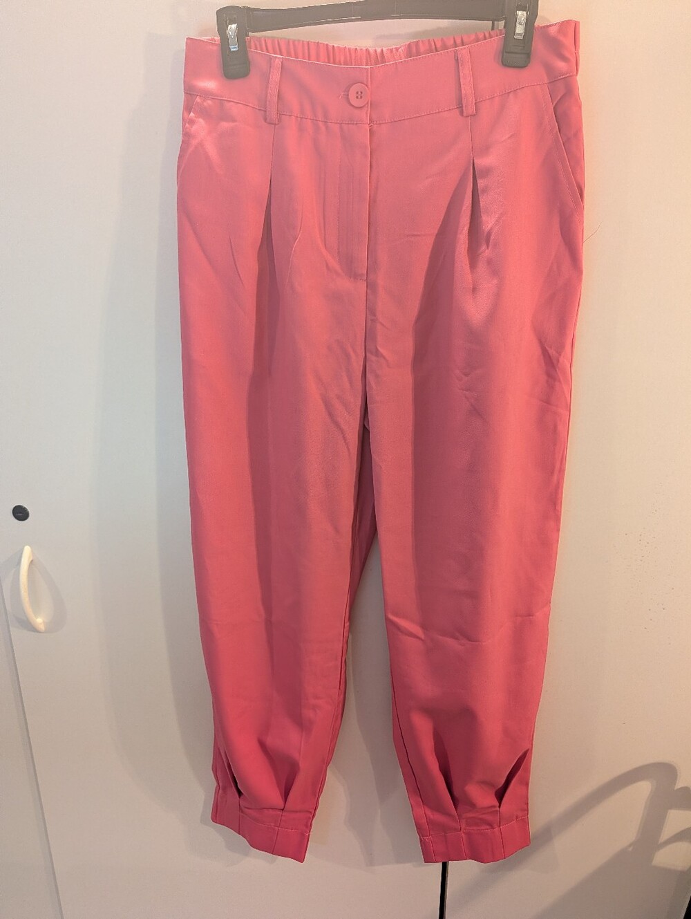 Prettygarden High Waisted Womans Pink Pleated Trouser Medium NWT